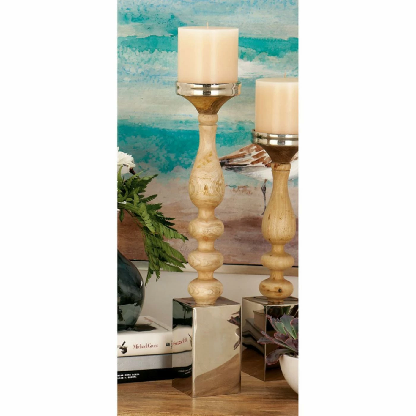 Best Sale 🤩 Pillar DecMode 21 In. Wood Candle Holder ✨ 2 Best Sale 🤩 Pillar DecMode 21 In. Wood Candle Holder ✨ - Image 2