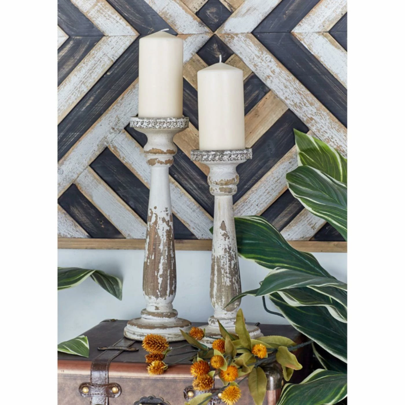 Wholesale π€© Pillar DecMode 15-in. Wood Candle Holder - Set Of 2 π― 2 Wholesale π€© Pillar DecMode 15-in. Wood Candle Holder - Set Of 2 π― - Image 2