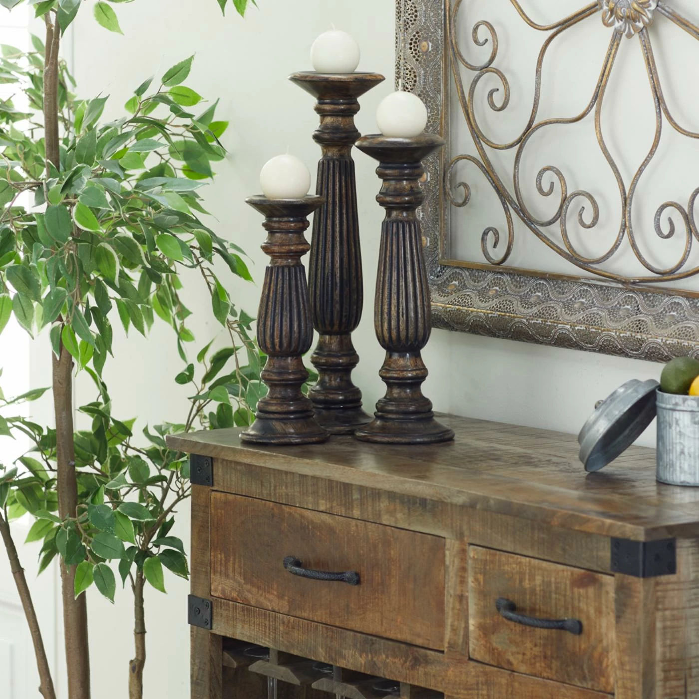 Cheap 🤩 Pillar DecMode Traditional Candle Holder - Set Of 3 🧨 2 Cheap 🤩 Pillar DecMode Traditional Candle Holder - Set Of 3 🧨 - Image 2