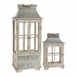 Flash Sale 🎁 A & B Home A & B Home Evelyn Cottage Industrial Enclosed Lantern With Handle And Drawers - Set Of 2 🧨