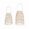 Cheap 😀 3R Studios Woven Bamboo Lantern With Glass Insert And Handle - Set Of 2 🌟