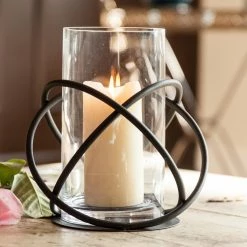 Flash Sale 😍 Danya B Large Metal And Glass Orbits Hurricane Candleholder 🔥
