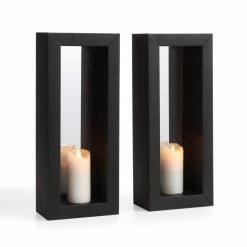 New 🤩 Danya B Vertical Mirror Pillar Candle Sconces - Set Of 2 😉