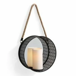 Best Sale 🔥 Danya B Mirrored Filigree Metal Frame Pillar Candle Sconce ✨