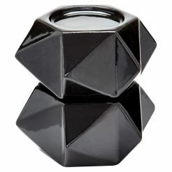 Outlet 🧨 Dimond Home Pillar ELK Lighting Black Ceramic Star Candle Holders - Set Of 2 👏