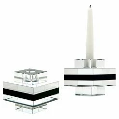 Top 10 👏 Dimond Home Taper ELK Lighting Square Tuxedo Crystal Pedestal Candle Holders - Set Of 2 💯
