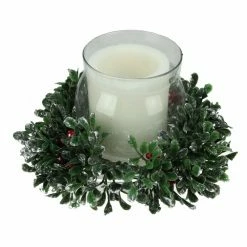 Promo 👍 Northlight Boxwood And Berry 🎅 Christmas Hurricane Candle Holder 🔔