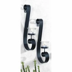 Outlet ✨ ArtMaison Canada Metal And Glass Swirl II Wall Sconce Candleholder- Set Of 2 🛒