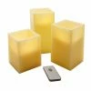 Buy 😉 Flameless & LED Lumabase LED Remote Control Square Wax Candles - Set Of 3 😀