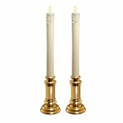 Outlet ๐ LumaBase Action Flame Battery Operated Taper Candles With Holder ๐