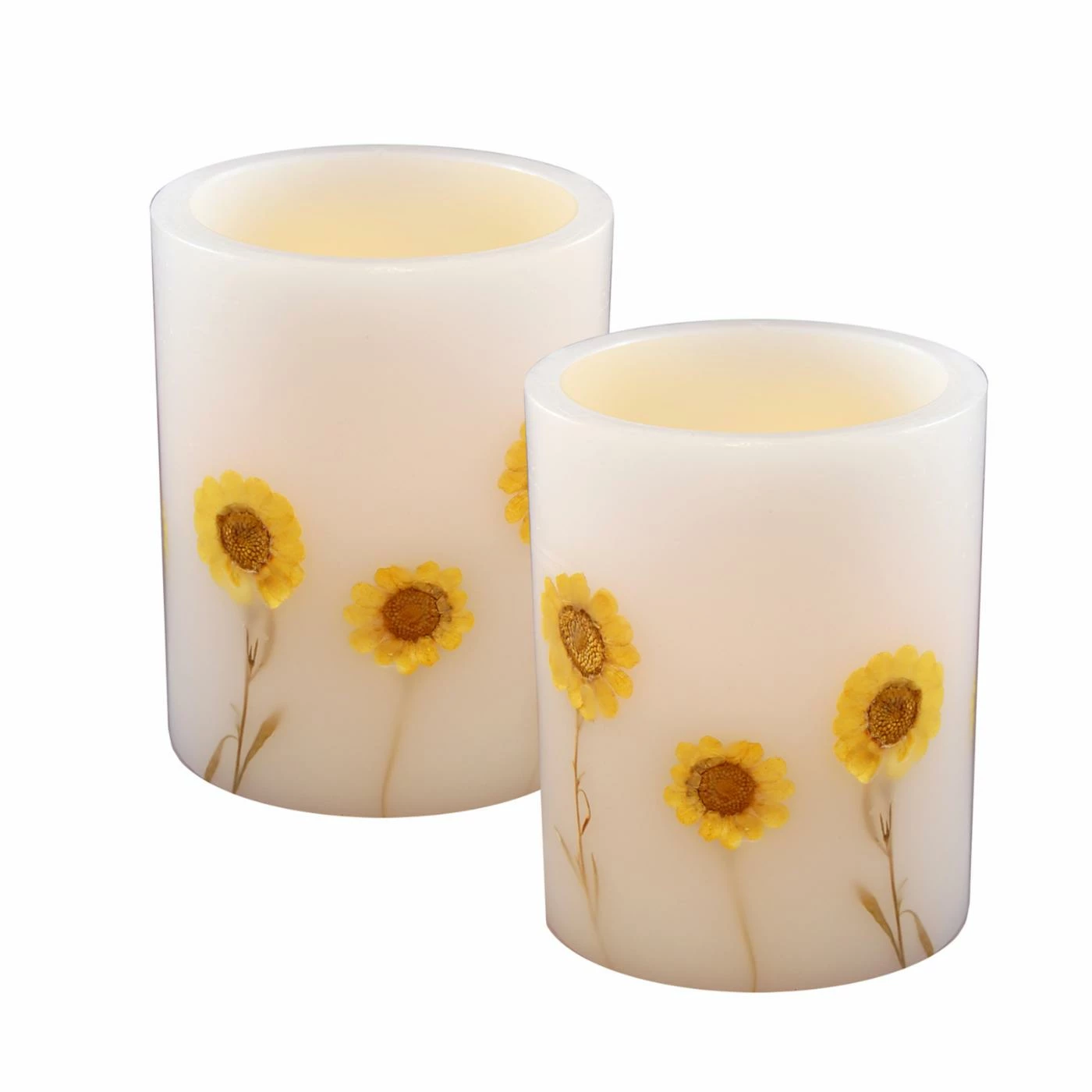 Discount ๐ Flameless & LED LumaBase Battery Operated LED Candles With Dried Flowers Design - Set Of 2 ๐ 1 Discount ๐ Flameless & LED LumaBase Battery Operated LED Candles With Dried Flowers Design - Set Of 2 ๐