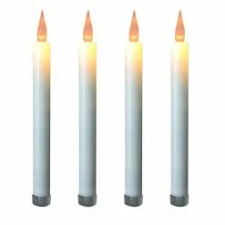 Best Sale 🤩 LumaBase Flameless Amber Flickering Taper Candles - Set Of 4 ✨