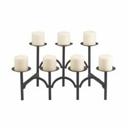 Brand new 🛒 Candelabras Minuteman International Two-Tier 7-Candle Black Fireplace Candelabra ✔️