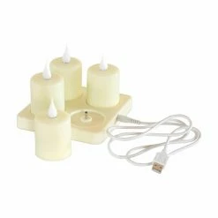 Top 10 🌟 Votive Melrose Rechargeable Candles With Charging Station - Set Of 4 😉