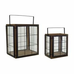 Coupon 👍 Melrose Box Pain Lantern Candle Holder - Set Of 2 🎉