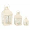 Budget 🌟 Melrose International Metal And Glass Lantern - Set Of 3 🔔