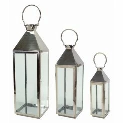 Best deal 🤩 Melrose International Glass Lantern - Set Of 3 ⭐