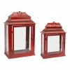 Buy 😉 Melrose International Metal And Glass Lantern - Set Of 2 👍