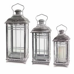 Hot Sale 😀 Melrose International Gray Lantern - Set Of 3 🧨