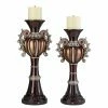 Discount 👍 Pillar ORE International 18 In. Delicata Bronze Silver Candle Holder - Set Of 2 😍