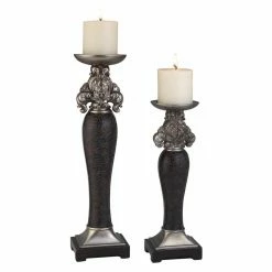 Coupon 👏 Pillar Ore International Sobek Dark Candle Holder - Set Of 2 ❤️