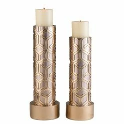 Deals 🎁 Pillar Ore International Bamboo Weave Candleholders - Set Of 2 🥰