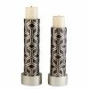 Buy 🥰 Pillar Ore International Chestnut Bamboo Weave Candleholders - Set Of 2 🥰