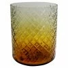 Brand new 👍 Hurricane SageBrook Home Amber 6 In. Cut Glass Candle Holder 🌟