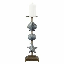 Wholesale ⭐ San Pacific International Shell And Starfish Pillar Candleholder 👏