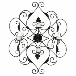 Budget ⌛ Safavieh Votive Ivy And Leaf Scroll Wrought Iron Wall Candle Holder - 33.5H In. 🤩