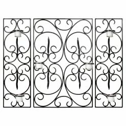 Wholesale 😉 Safavieh Votive Old World Scrolls Wrought Iron 3-Piece Candle Wall Sconce - 23.6H In. 😀
