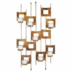 Outlet 🧨 Safavieh Votive Burnt Copper Squares Candle Wall Sconce - 26.8H In. 👍