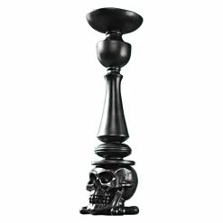 Promo 🎁 Pillar Design Toscano Shadow Of Darkness - Skull And Bones Sculptural Candlesticks ⭐