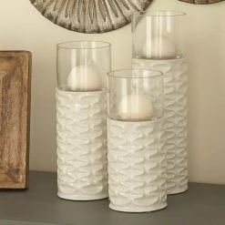 Top 10 ๐ Pillar DecMode Ridged Candle Holders - Set Of 3 ๐