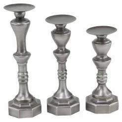 Best Sale ๐ Candlesticks DecMode Gray Candle Holders - Set Of 3 โญ