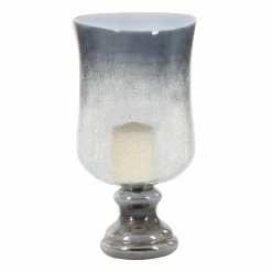 Budget 🎉 DecMode Traditional Smoked Glass Hurricane Candle Lamp 🧨