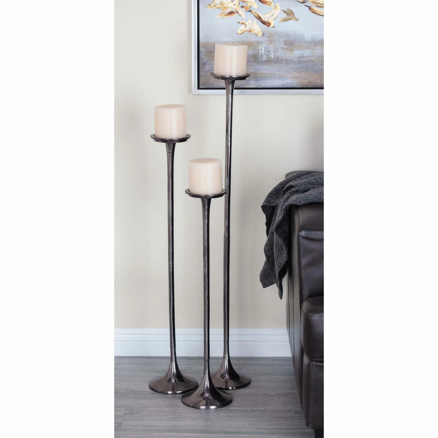 Buy 👏 Pillar DecMode Processional-Inspired Metallic Aluminum Candle Holders - Set Of 3 ✔️ 1 Buy 👏 Pillar DecMode Processional-Inspired Metallic Aluminum Candle Holders - Set Of 3 ✔️