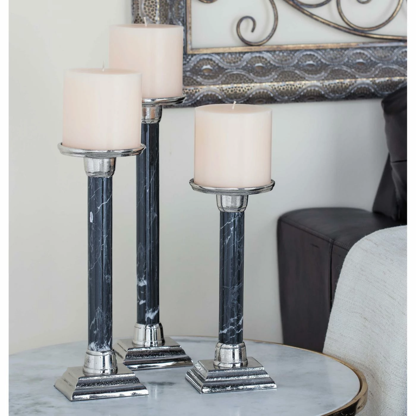 Wholesale ๐ Pillar DecMode Traditional Aluminum And Iron Candle Holders - Set Of 3 โค๏ธ 1 Wholesale ๐ Pillar DecMode Traditional Aluminum And Iron Candle Holders - Set Of 3 โค๏ธ