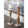 Hot Sale 🎉 Votive DecMode Mango Wood Pedestal Candle Holders - Set Of 2 🎉