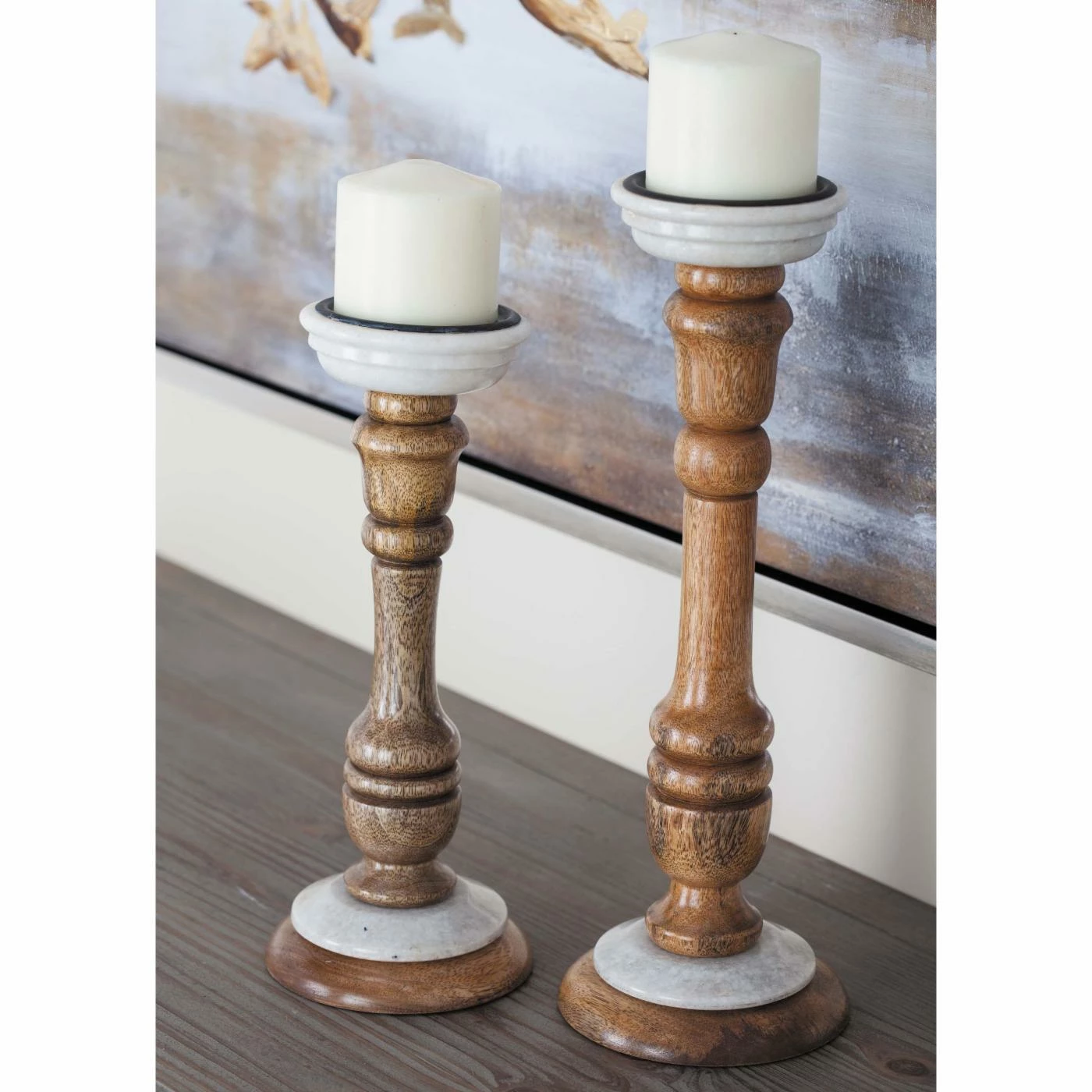 Hot Sale π Votive DecMode Mango Wood Pedestal Candle Holders - Set Of 2 π 1 Hot Sale π Votive DecMode Mango Wood Pedestal Candle Holders - Set Of 2 π