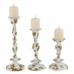Best Sale 🎁 Pillar DecMode Distressed Candle Holder - Set Of 3 👍
