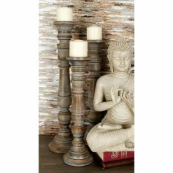 Promo ❤️ Pillar DecMode 14342 Candle Holder - Set Of 3 ✔️