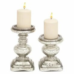 Promo 💯 Pillar DecMode 28883 Candle Holder - Set Of 2 🧨