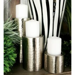 Discount 🛒 Pillar DecMode 34569 Candle Holder - Set Of 3 😀