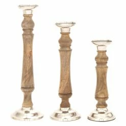 Buy ๐ฅฐ Pillar DecMode 51579 Candle Holder - Set Of 3 ๐คฉ