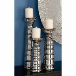 Promo 🌟 Pillar DecMode 71691 Candle Holder - Set Of 3 🎉