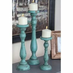 Best deal 😍 Pillar DecMode Wood Candle Holder - Set Of 3 🎁