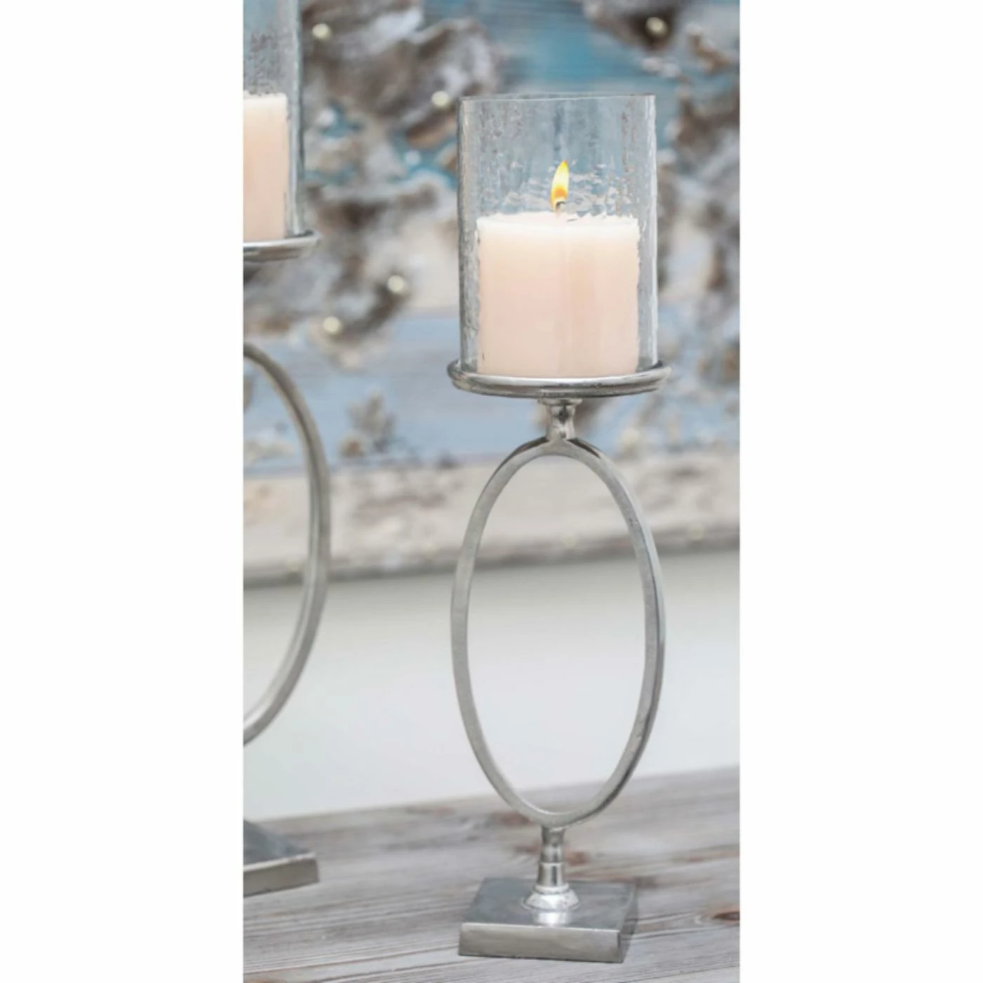 Promo ๐ DecMode Metal And Glass Hurricane Candle Holder ๐ 1 Promo ๐ DecMode Metal And Glass Hurricane Candle Holder ๐