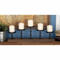 Flash Sale ๐คฉ Pillar DecMode Candelabra Candle Holder - Walnut / Black ๐