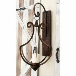 Buy 🥰 Sconce DecMode 25 In. Metal Glass Lantern 🛒